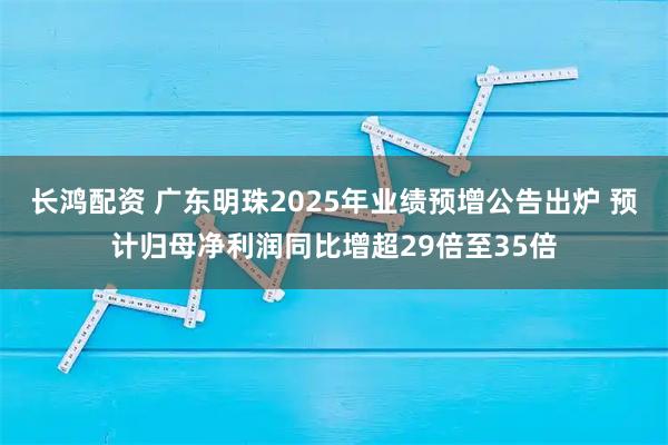 长鸿配资 广东明珠2025年业绩预增公告出炉 预计归母净利润同比增超29倍至35倍